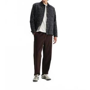 NEW WAX LONDON whiting overshirt top in navy camo jacquard